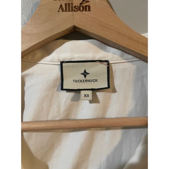 Tuckernuck Blanc Willow Blouse SZ XS Pearl Button Cotton 3/4 Sleeve White Tunic - Picture 7 of 12